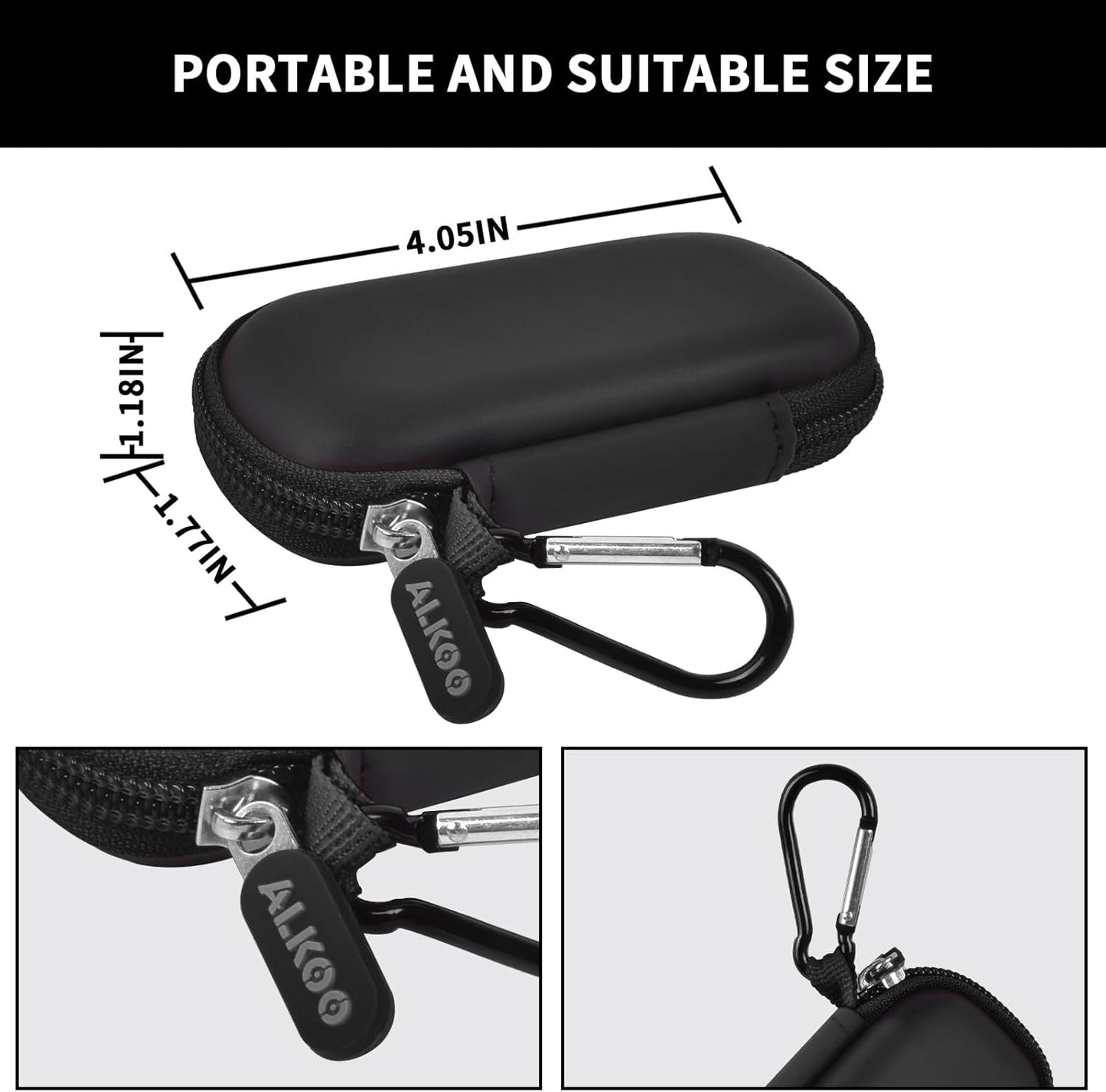 USB Flash Drive Case, SD Card Holder Compatible with Thumb Drive, Memory Cards, SDXC SDHC Storage Bag, Electronic Accessories Organizer for SanDisk for Samsung for Inland (All Black)