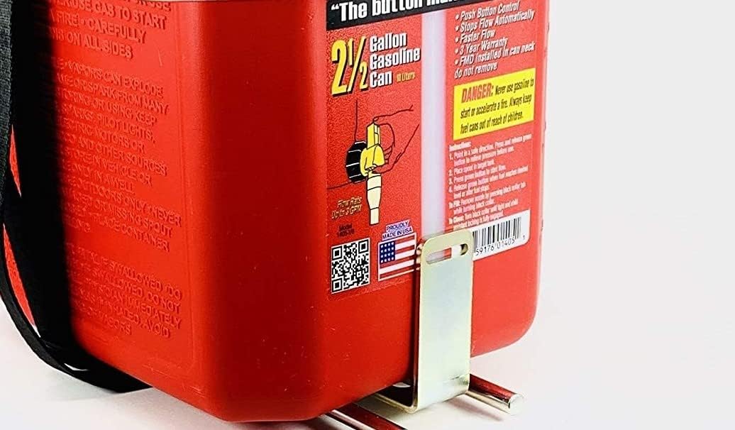 Jungle Jim's 2.5 Gallon Gas Can Holder for Utility Lawn and Landscape Trailers Mounting Bracket Lockdown