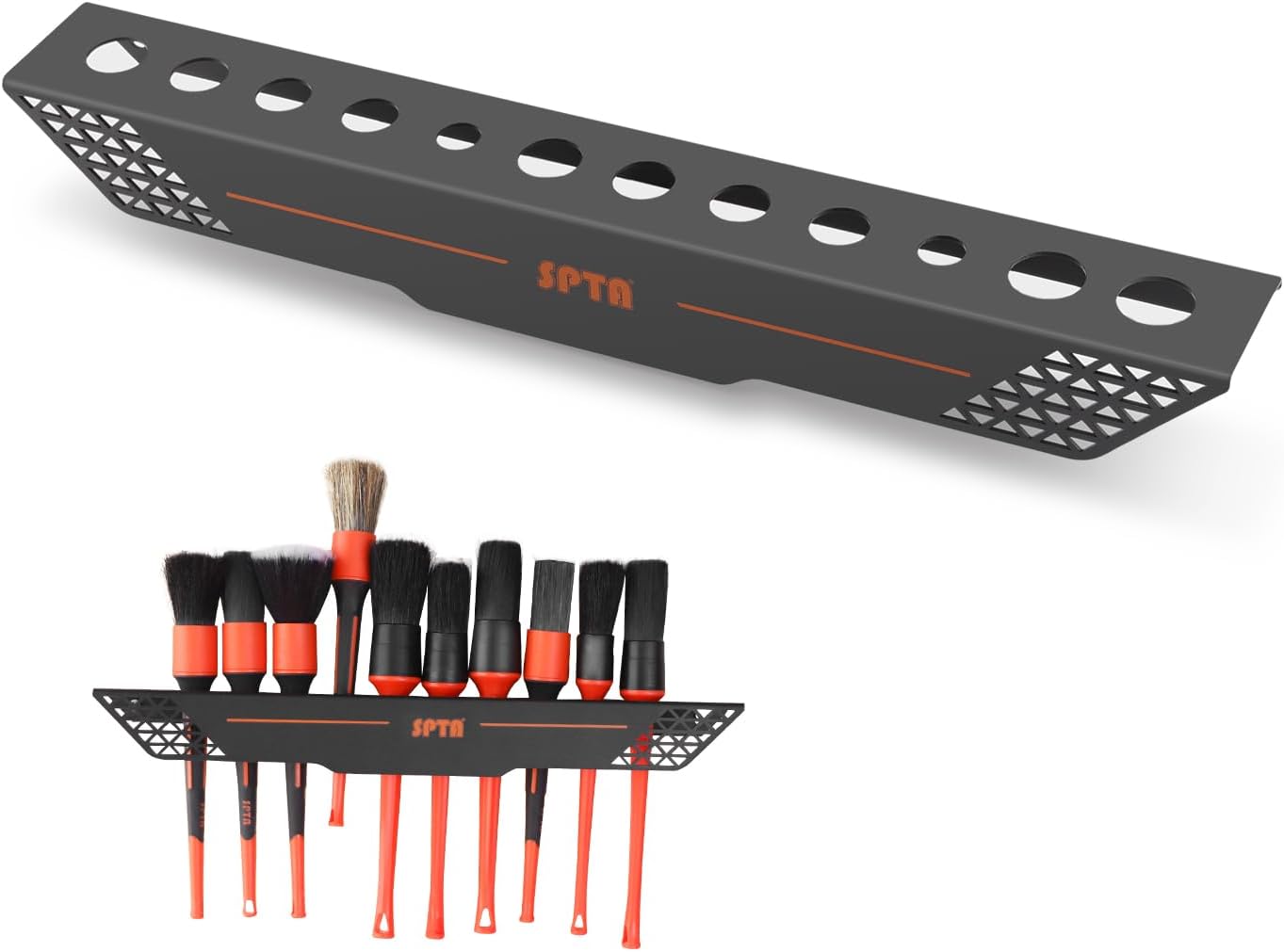 SPTA Car Detailing Brush Holder Detail Brush Rack Detailing Brushes Organizer, Ideal for Garage Workshop, Putting 12 car Detailing Brushes