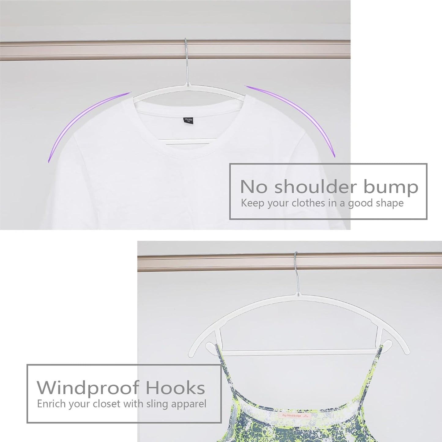 MIZGI Premium Clear Hangers (Pack of 50) Heavyduty-Acrylic No Shoulder Bump Suit Hangers - Space Saving Clothes Hangers,Rounded Hanger for Coat,Sweater,Jackets,Pants