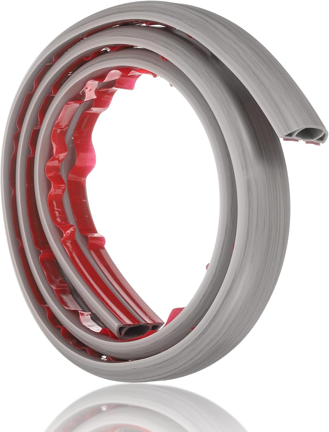 HARFINGTON 4ft Cord Cover Floor W0.6 x H0.33 Inner Channel PVC Hide Extension Cable Floor Wire Hider Wire Covers Protector for Prevent Cable Trips Cables Management, Wood Grey