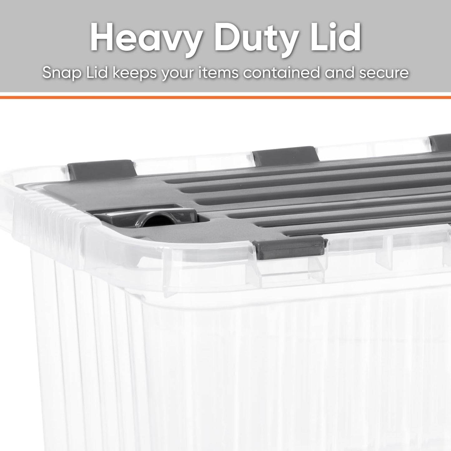 Superio Storage Bins with Lids- Clear Boxes for Organizing, Stackable Plastic Containers- BPA Free, Non-Toxic, Odor Free, Organizer for Home, Office, Dorm (6 Pack, 20.25"x14"x10.5")