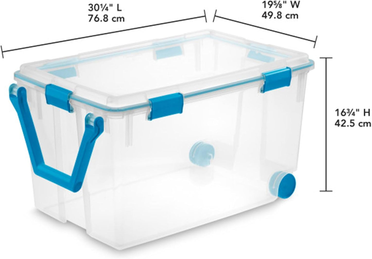 Sterilite 6-Pack Gasket Box, Weather-Resistant Storage Bins with Latching Lids, 120 Quart - Heavy-Duty Organizing Containers for Closet, Bathroom, and Office