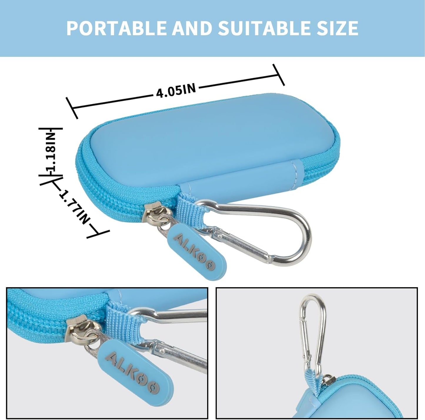 USB Flash Drive Case, SD Card Holder Compatible with Thumb Drive, Memory Cards, SDXC SDHC Storage Bag, Electronic Accessories Organizer for SanDisk for Samsung for Inland (Light Blue)