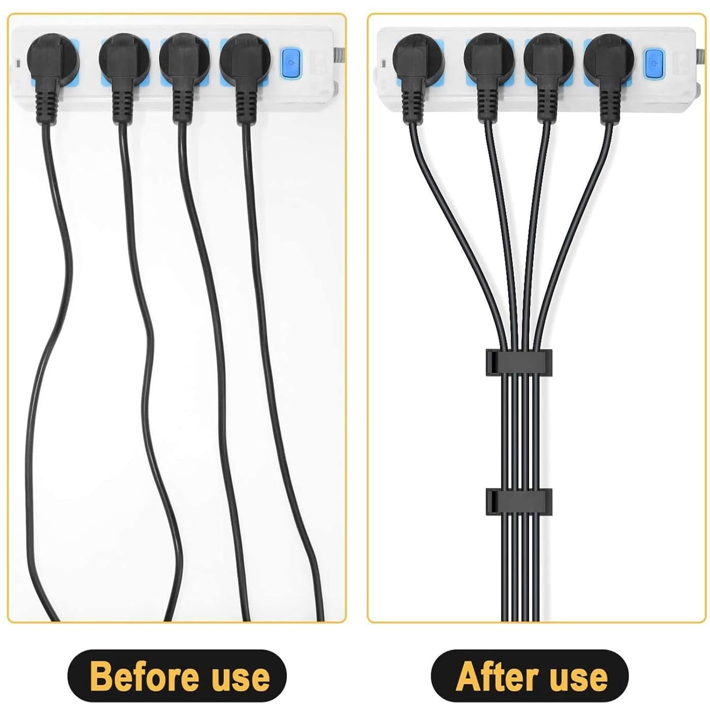 50Pcs Self Adhesive Cable Management Clips,Cable Organizers Wire Clips Cord Holder for PC Laptop Ethernet Cable Desktop Home Office(1.52’’ x 0.59’’ x 0.57’’, Black)