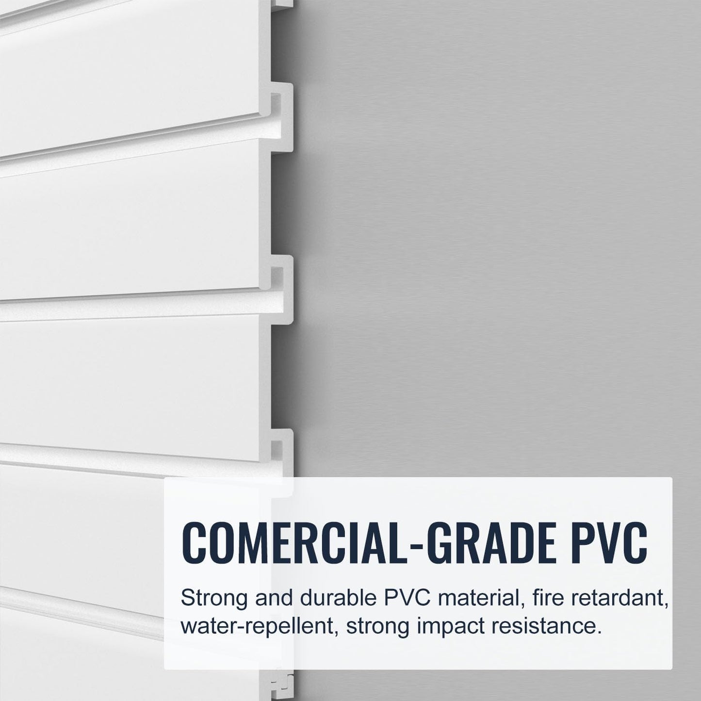 Slatwall Panel Garage Organizer PVC Slatwall Heavy Duty Wall Mounted Rack, Interlocking Slat Wall Panels for Tool Organization Peg Board(White 4 x 2 ft)
