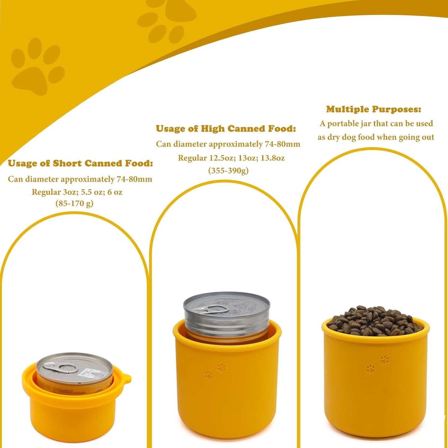 Original Canned Dog Food Storage Container | Silicone Can Cover Pet Food Sealer | BPA Free, Airtight, Dishwasher & Freezer Safe (2 Pcs Orange)