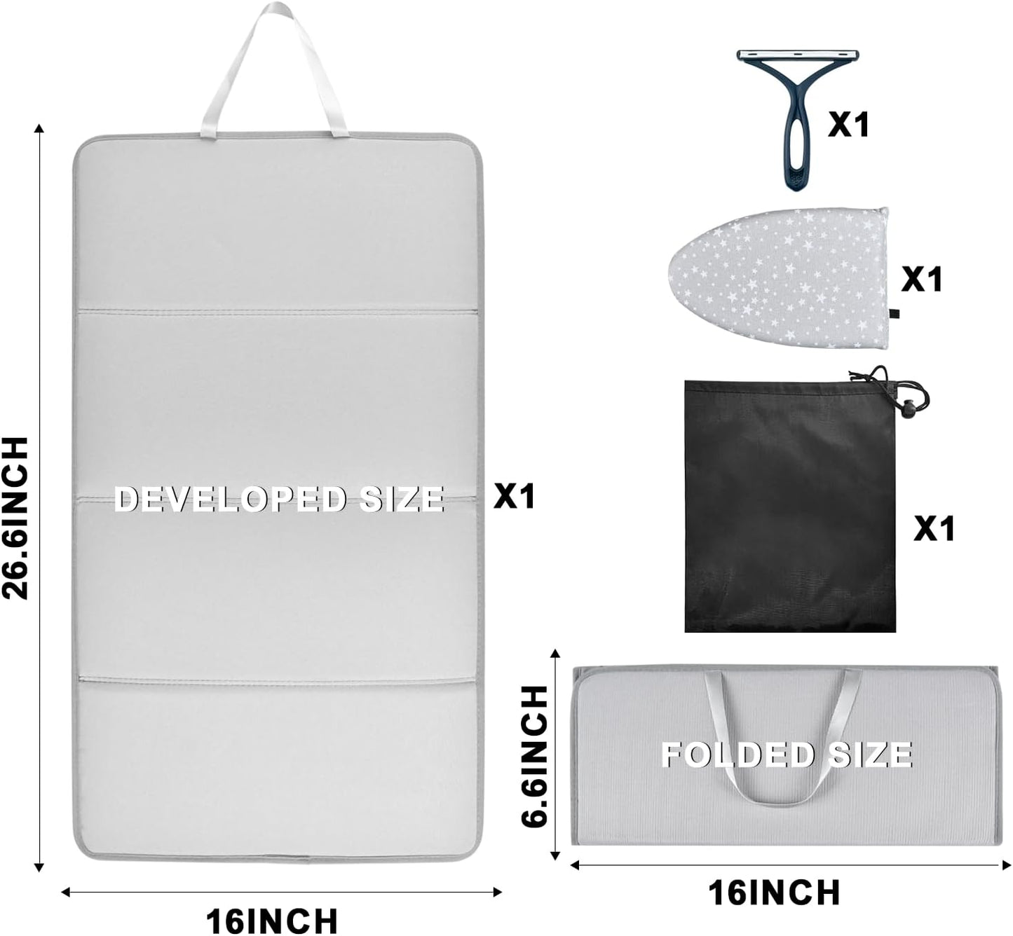 Steamer Board for Clothes with Ironing Glove, Stand for Steaming Clothes, Garment Steamer Pad Portable Ironing Board Included Lint Remover & Storage Bag for Suits Shirts Coats Portable Travel Home Use