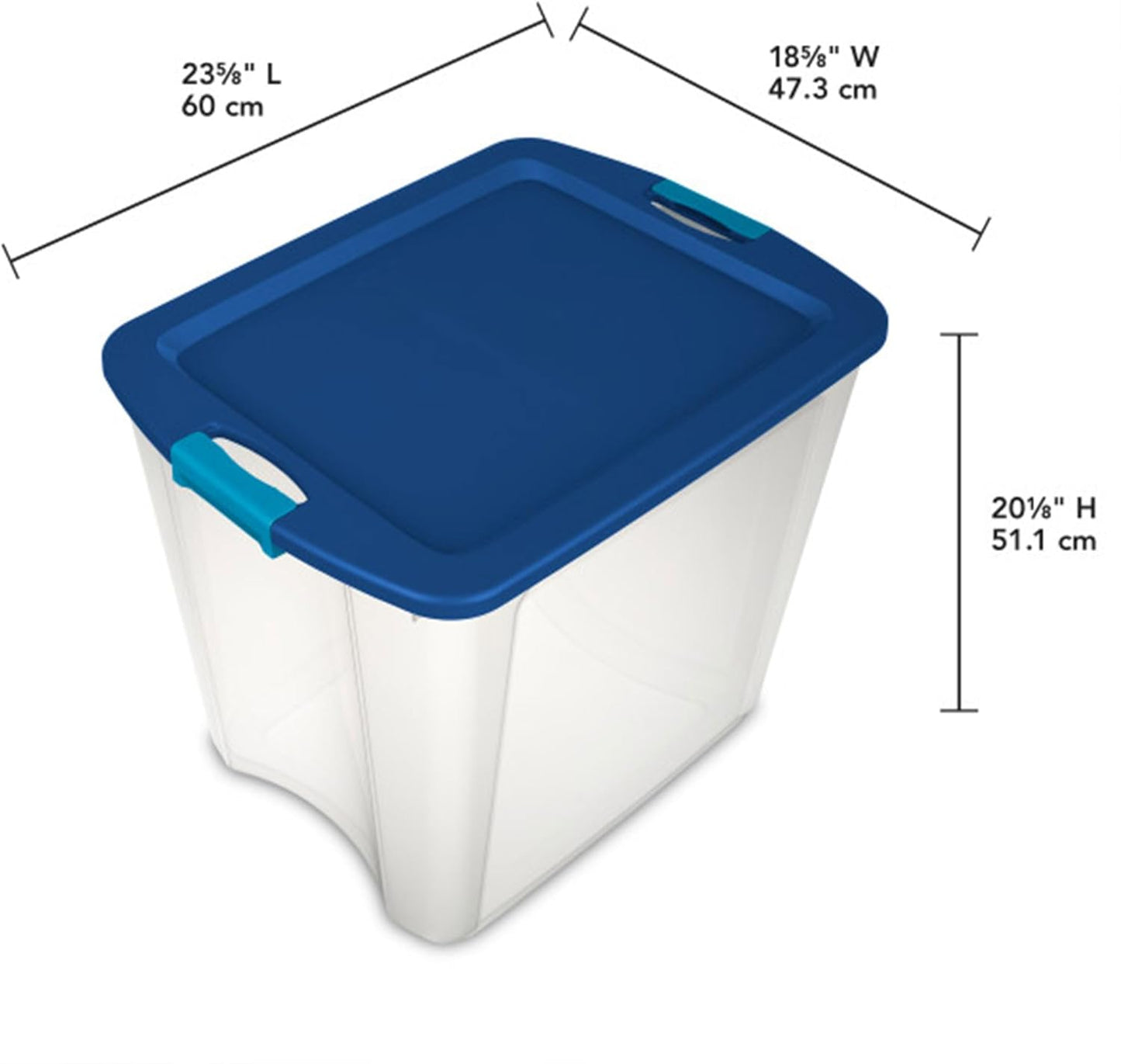 Sterilite 4-Pack Latch and Carry, Clear Plastic Storage Bins with Latching Lids and Full-Grip Handles, 27 Gallon