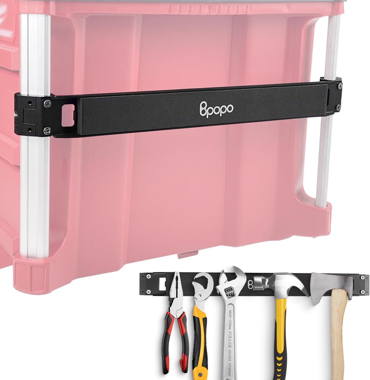 Magnetic Bar Mount Fits for Milwaukee Packout Toolbox, Powerful Magnet Tool Holder Strip Work on Packout Rails, Keeping Tools Handy