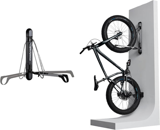 Steadyrack Bike Rack for Fat Bikes - The Original Wall Mounted Vertical Bike Storage - Fits Fat Tires - Space Saving Pivot Design - Heavy-Duty Steel Rack for Indoor Garage, Apartment or Home Use