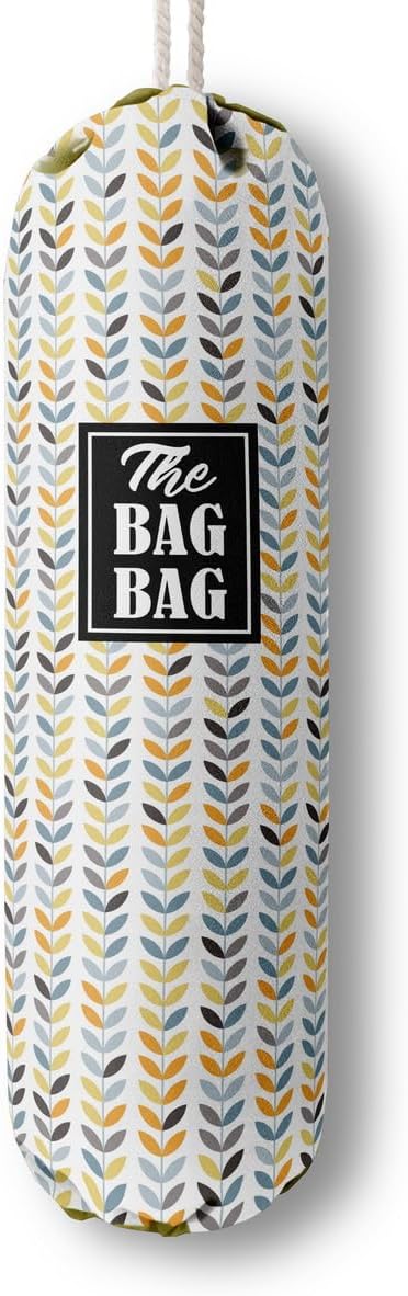 E-1 Leafage Grocery Bag Holder & Organizer - Wall Mount Plastic Bags Storage Container Dispenser - Kitchen Gifts For Women, Family & Friends
