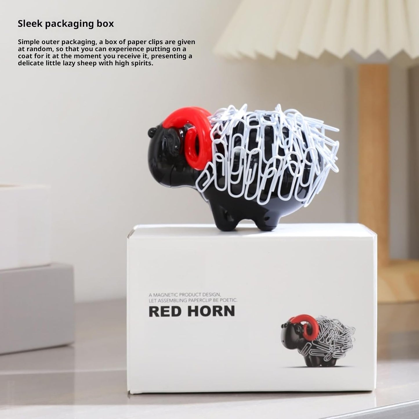 Running Ostrich Magnetic Paper Clip Holder and Jewelry Storage Organizer, for Paperclips, Staples, Push Pins, Hairclips, Decorative Desk Accessory for Home Office (Lamb)