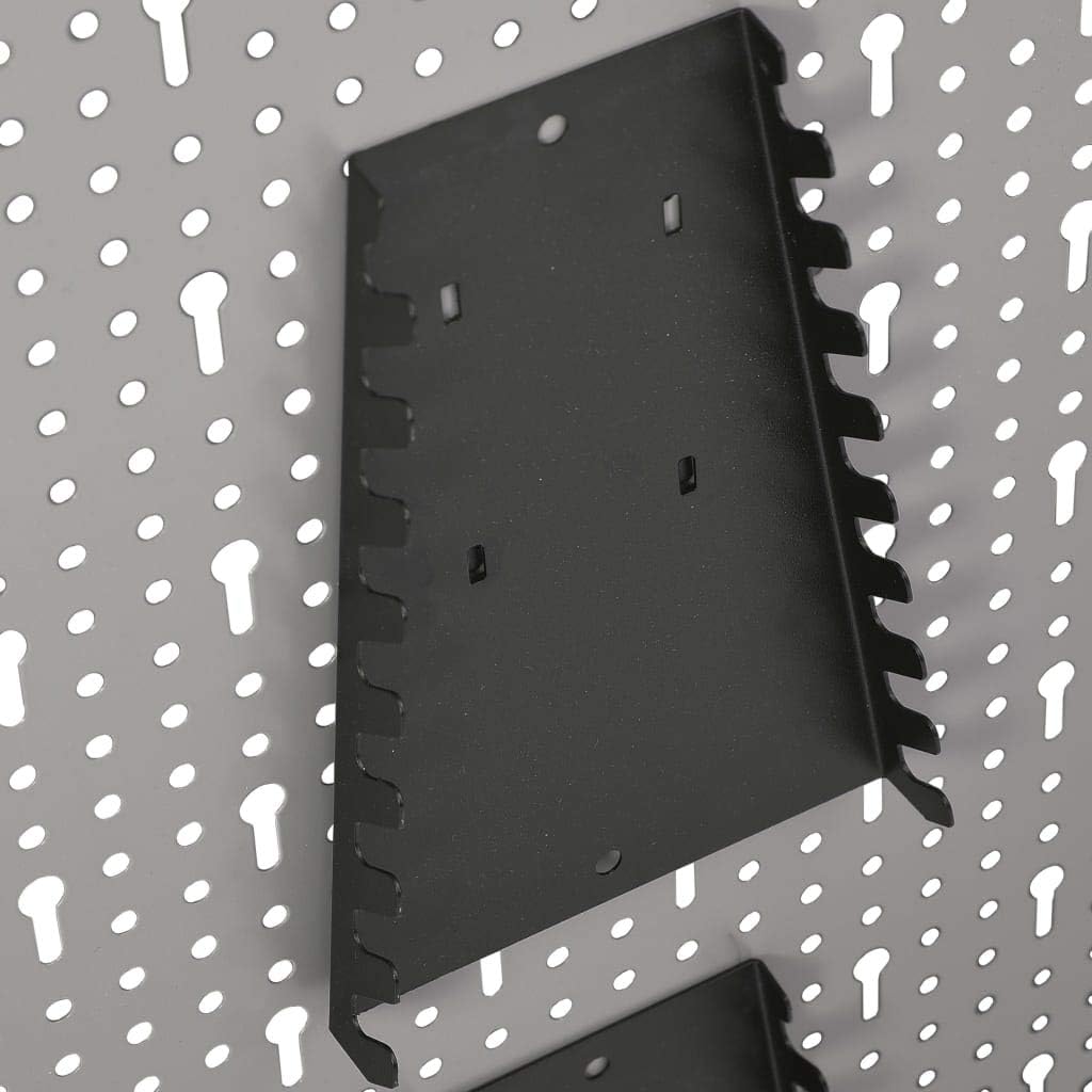 Wall-Mounted Peg Boards 4-Pack 15.7"x22.8" Steel with Versatile Holes for Workshop Organization,145352,Gray