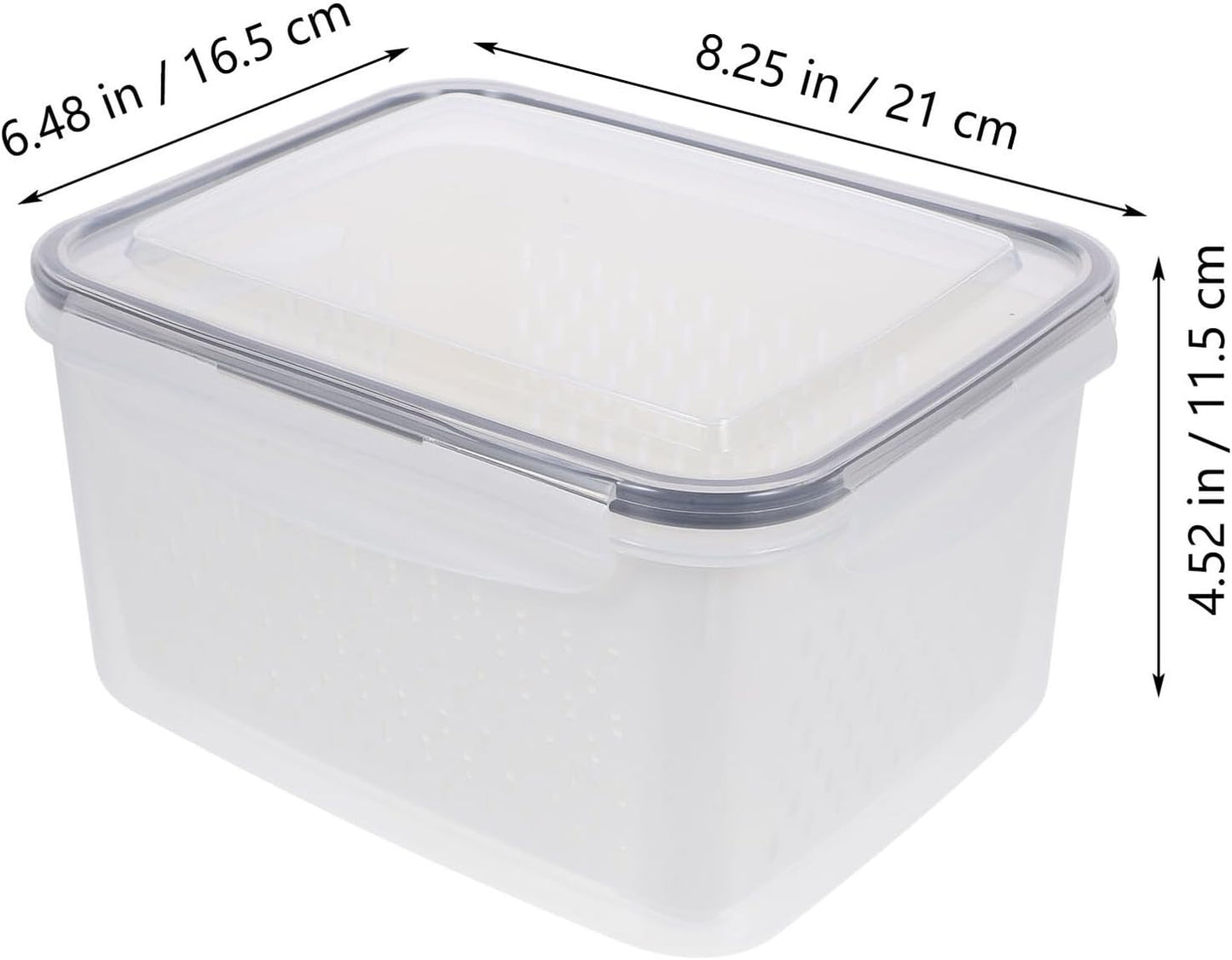 Stackable Refrigerator Organizer Bins Multipurpose Vegetable Fruit Storage Containers with Drainage for Fridge Kitchen Fresh-Keeping and Organized Produce