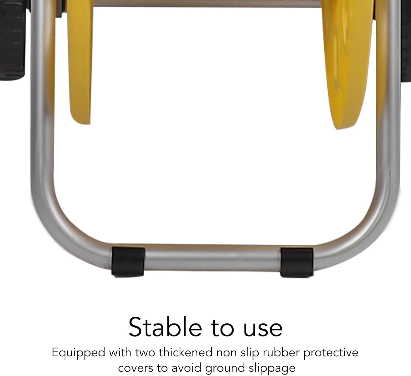 Garden Hose Reel Cart 60m Capacity - Heavy Duty Aluminum Portable with Wheels, Yellow for Large Gardens Lawns