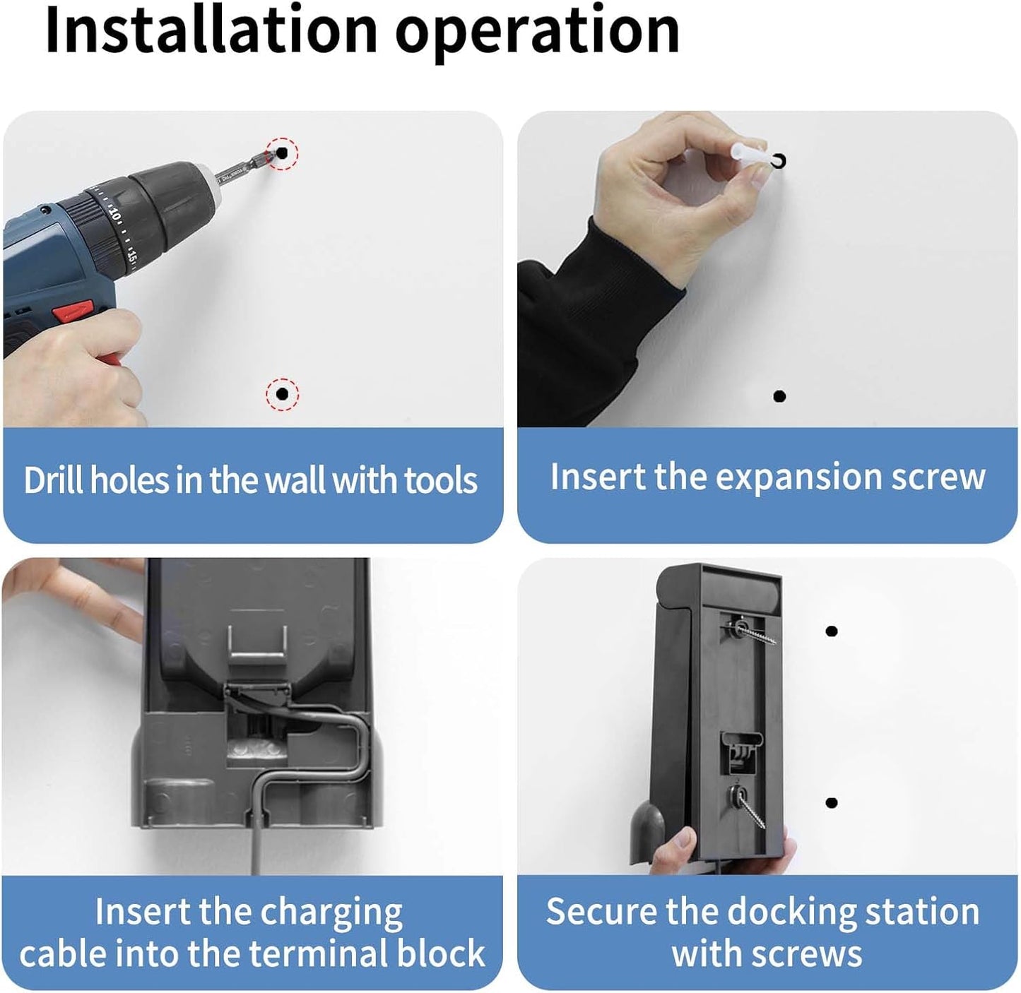 Wall Mount Docking Station Compatible with Dyson V12 lightest intelligent Cordless Stick Vacuum Cleaner - Compatible Accessories Bracket by Tech | Not Suitable for V12 Detect Slim+