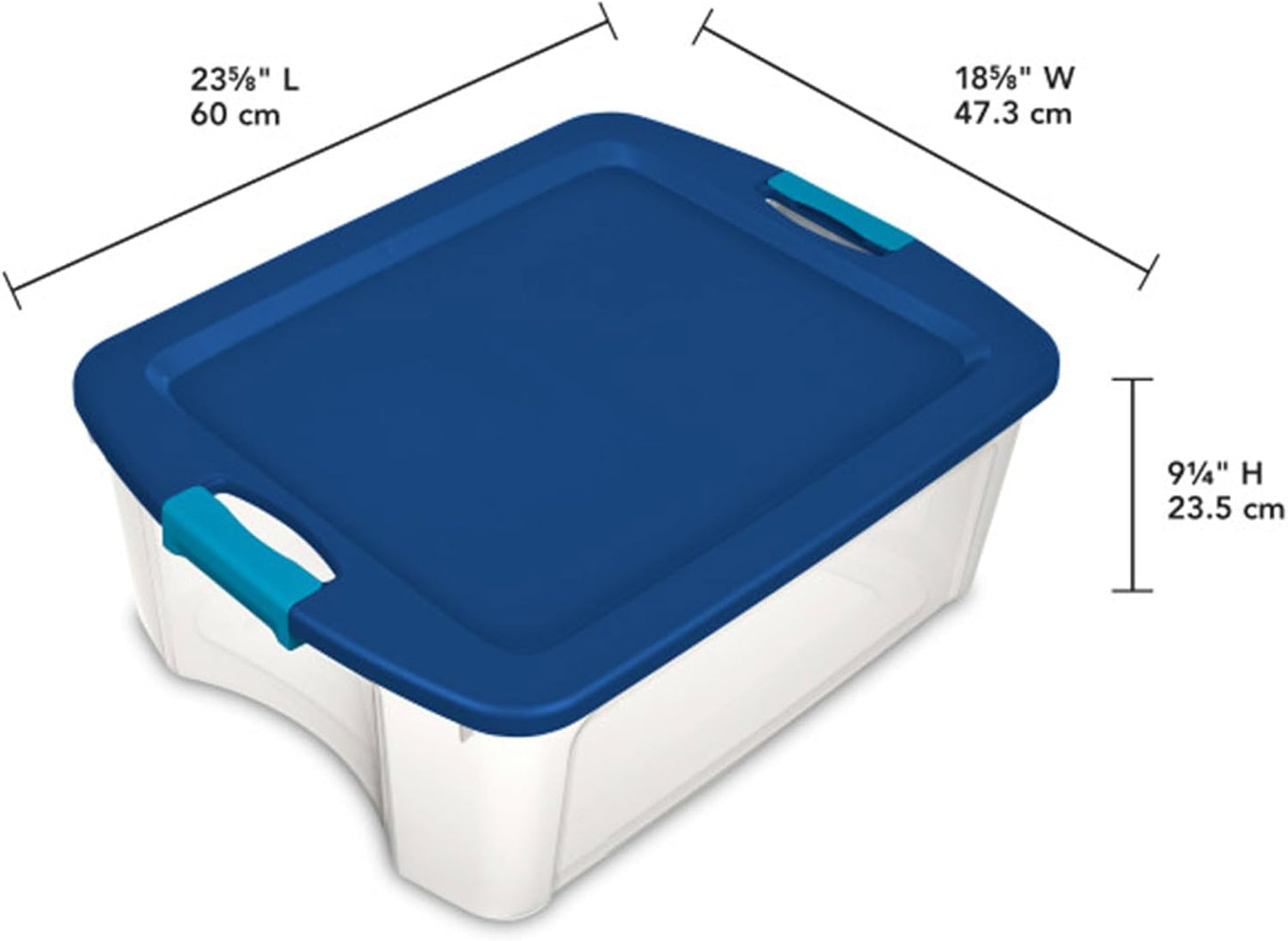 Sterilite 24-Pack Latch and Carry, Clear Plastic Storage Bins with Latching Lids and Full-Grip Handles, 12 Gallon