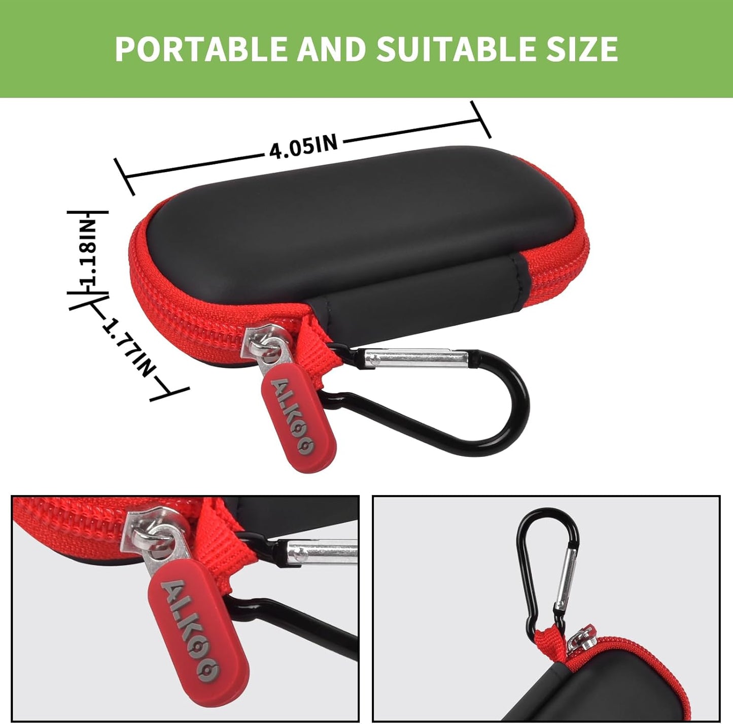 USB Flash Drive Case, SD Card Holder Compatible with Thumb Drive, Memory Cards, SDXC SDHC Storage Bag, Electronic Accessories Organizer for SanDisk for Samsung for Inland (Red)