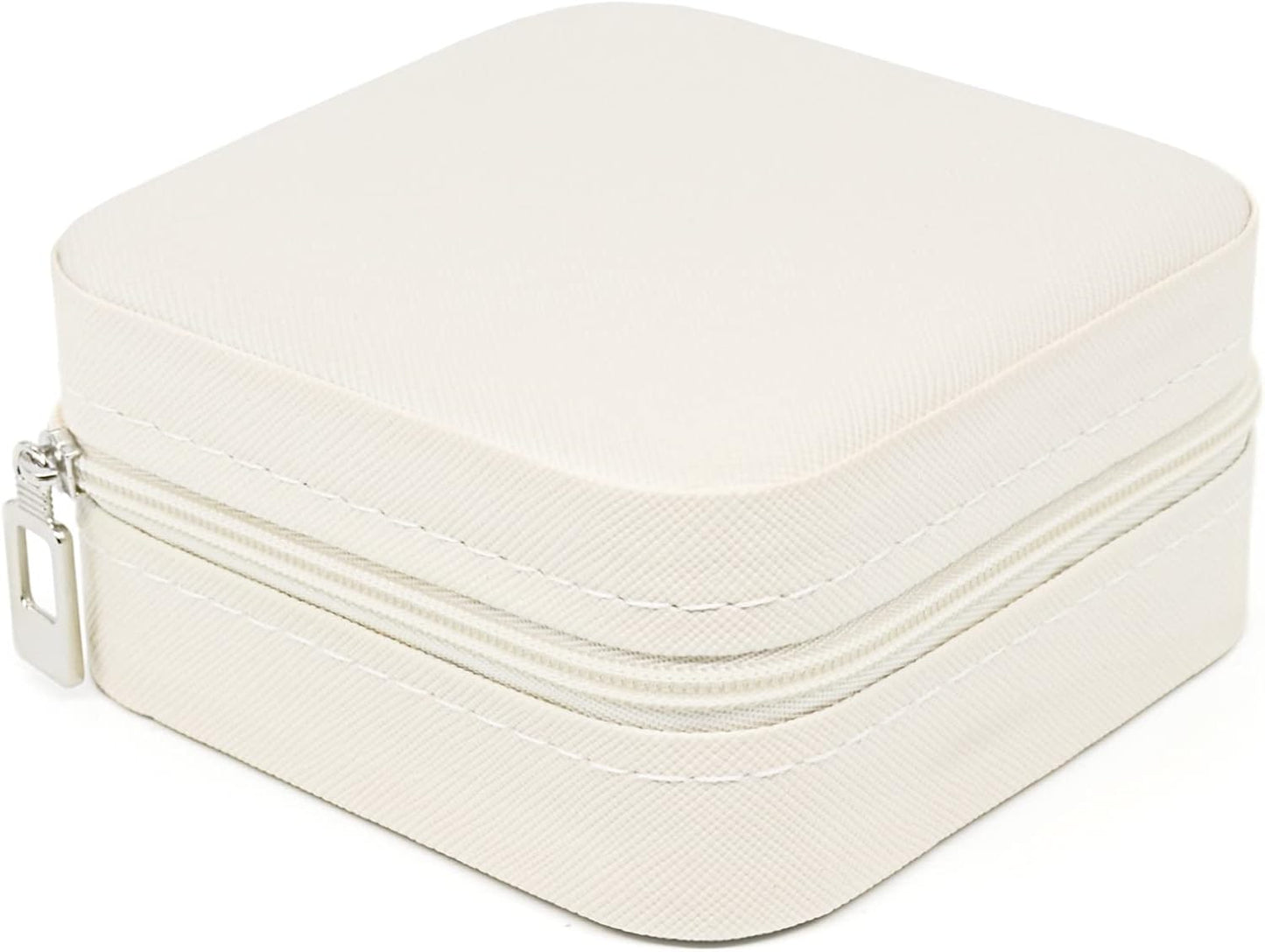 KEINE MARKE Small Jewelry Box, Travel Portable Jewelry Case for Ring, Pendant, Earring, Necklace, Bracelet Organizer Storage Holder Boxes (white*8).