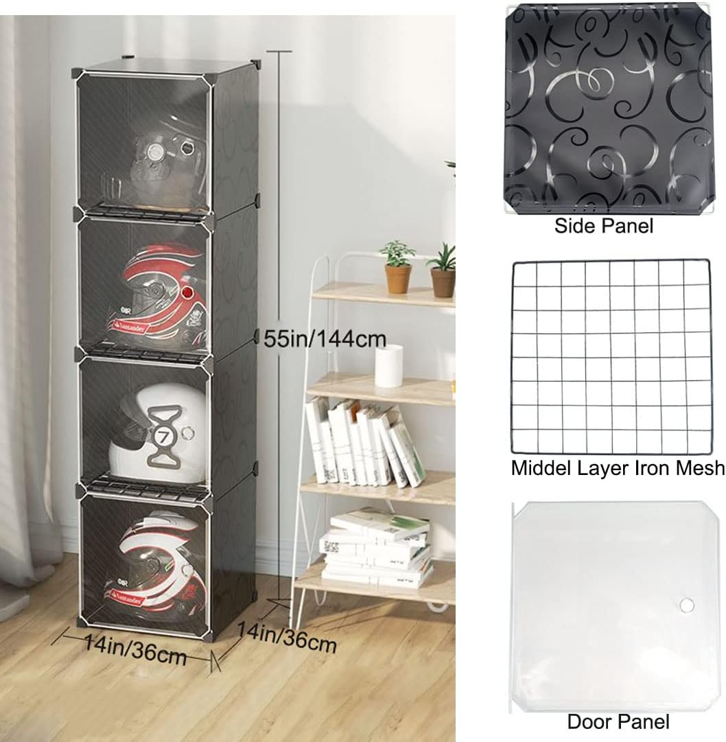 Motorcycle Helmet Storage Rack,Helmet Organize Display Cabinet for Football Helmet, Bike Helmet, Baseball Helmet