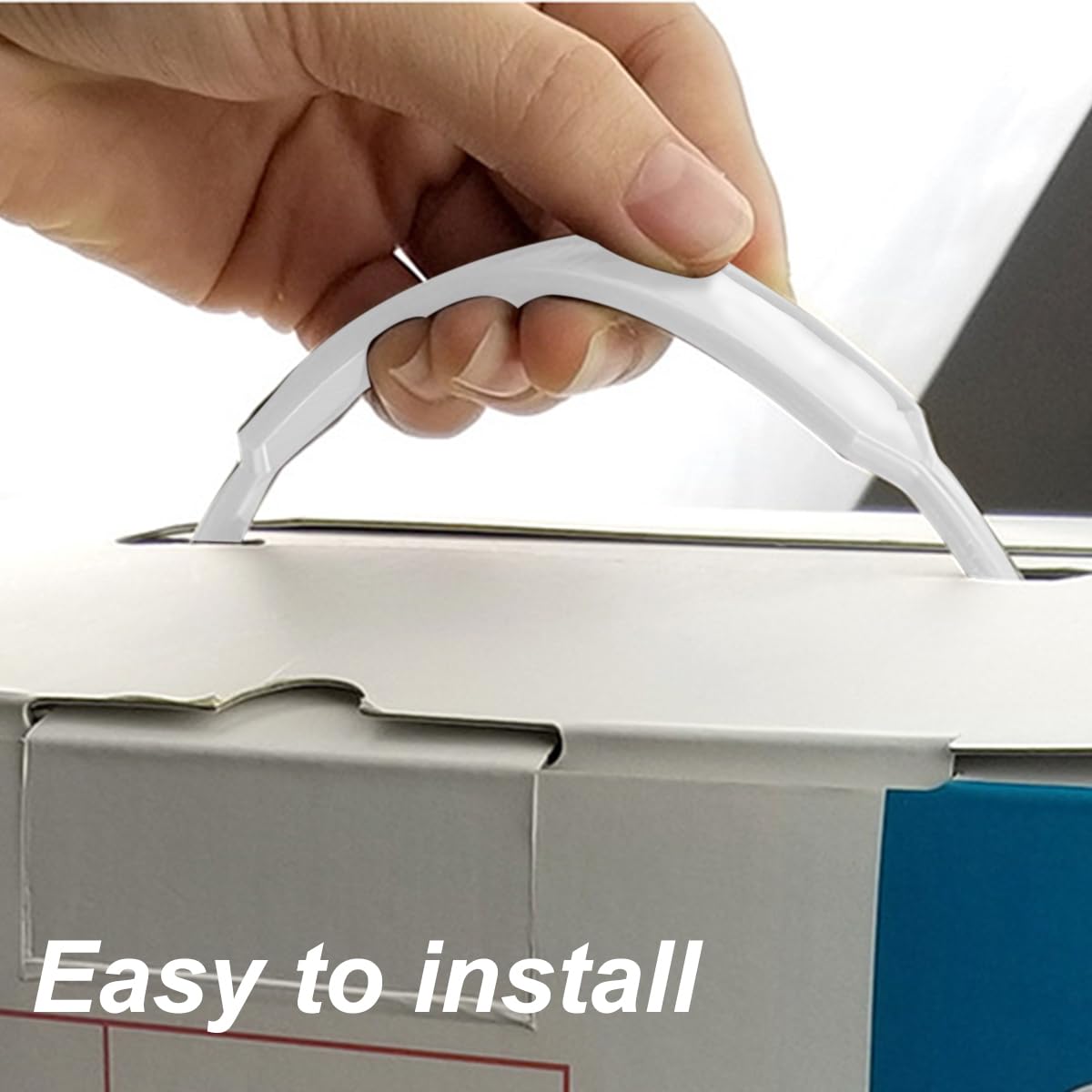 Plastic Cardboard Box Handles Box Handles Lifting Moving Straps for Small Box Carton 100 Sets,Clear