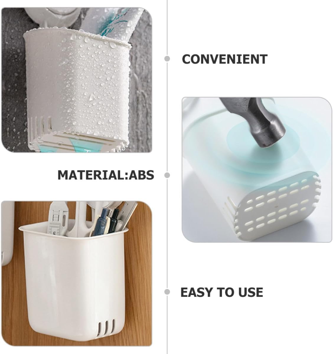 BESPORTBLE Strong Suction Cup Wall Toothbrush Holder with Draining Rack for Razor and Toothpaste White Bathroom Organizer No-Drill Mount Storage for Hygiene Accessories
