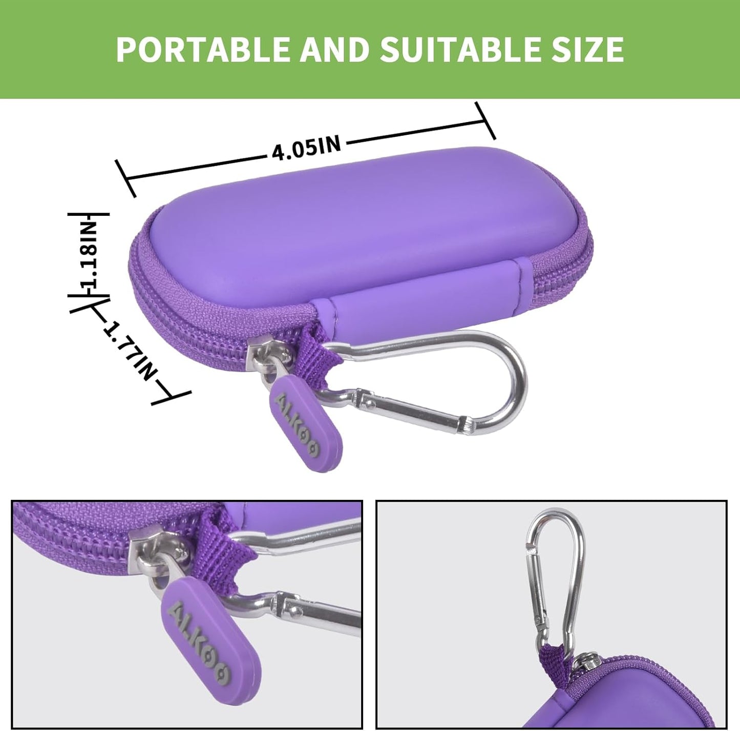 USB Flash Drive Case, SD Card Holder Compatible with Thumb Drive, Memory Cards, SDXC SDHC Storage Bag, Electronic Accessories Organizer for SanDisk for Samsung for Inland (Purple)