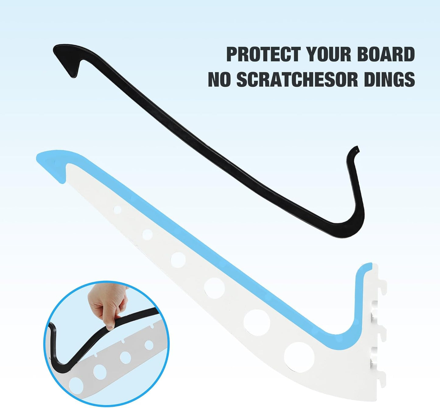 5 Board Surf Rack Wall Mount for Surfboard, Wakeboard, Snowboard Storage Adjustable Wall Hangers Boards Display