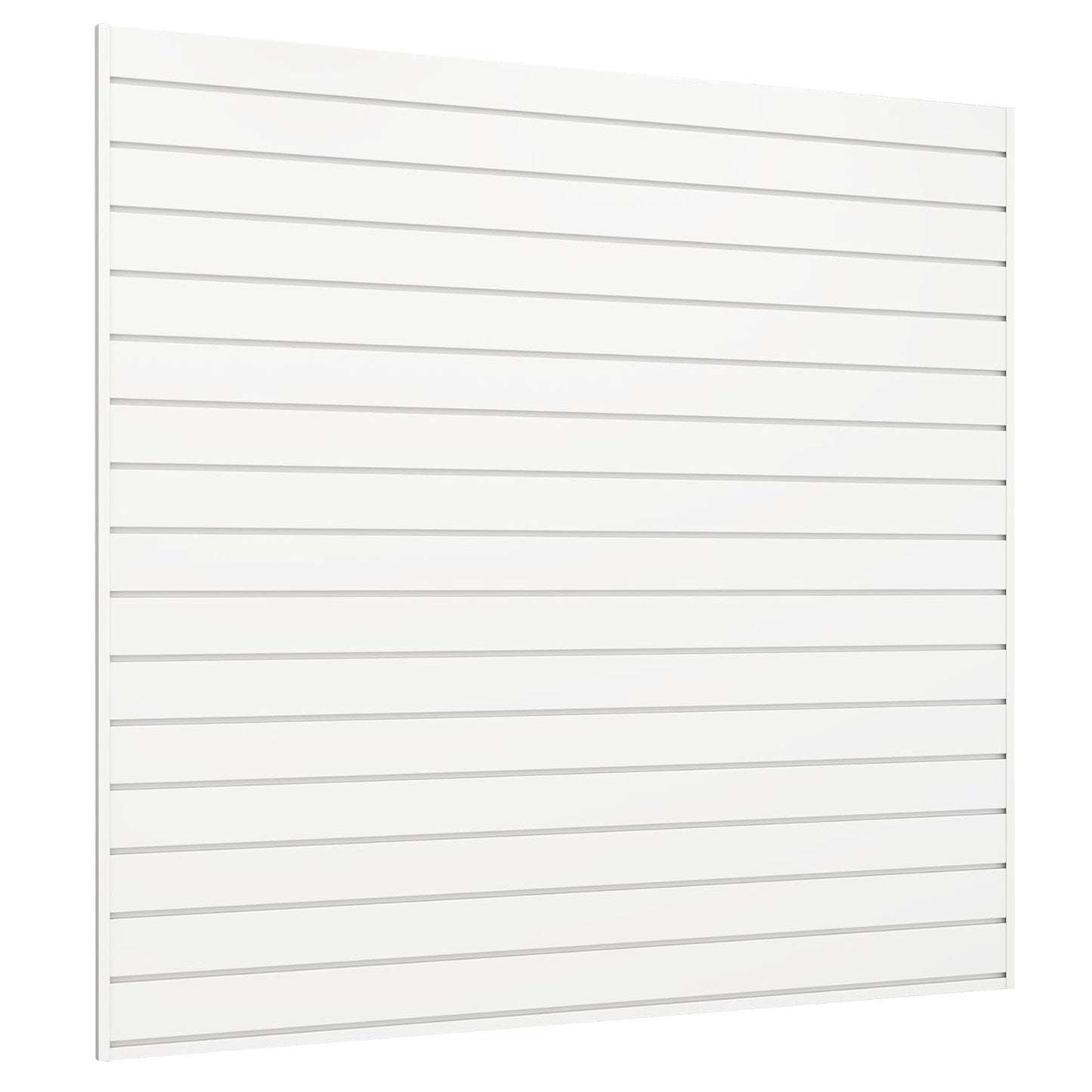 Slatwall Panel 4 FT x 4 FT, Interlocking Slat Wall Paneling, Wall Mounted PVC Wallpanel, Suitable for Garage Storage and Organizer, Slatwall Board, Shelves - White