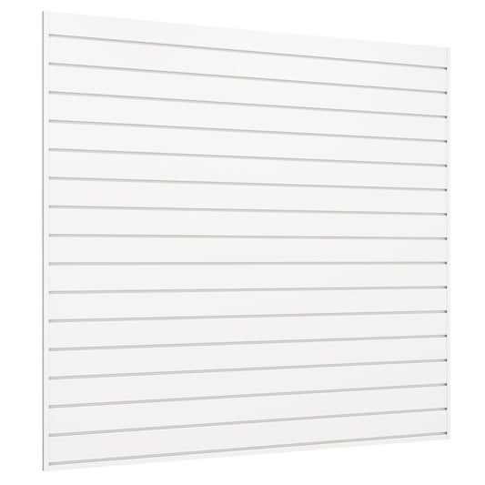 Slatwall Panel 4 FT x 4 FT, Interlocking Slat Wall Paneling, Wall Mounted PVC Wallpanel, Suitable for Garage Storage and Organizer, Slatwall Board, Shelves - White