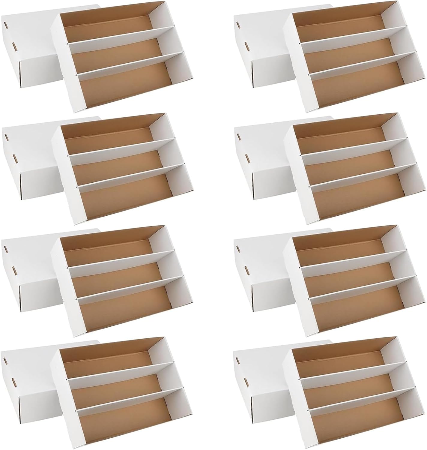 8 Pack Trading Card Storage Box, 2340 Count Card Storage Box White Sports Cards Organizer Box Trading Cards Box for Storing Protecting and Organizing Soccer Basketball Game Cards