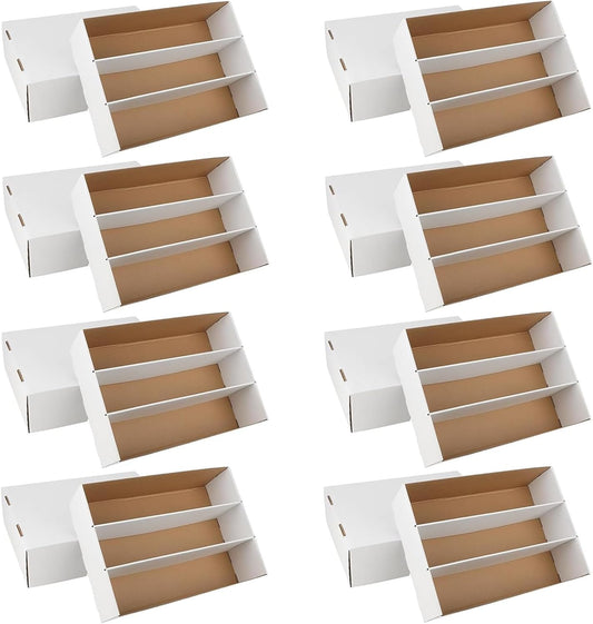 8 Pack Trading Card Storage Box, 2340 Count Card Storage Box White Sports Cards Organizer Box Trading Cards Box for Storing Protecting and Organizing Soccer Basketball Game Cards