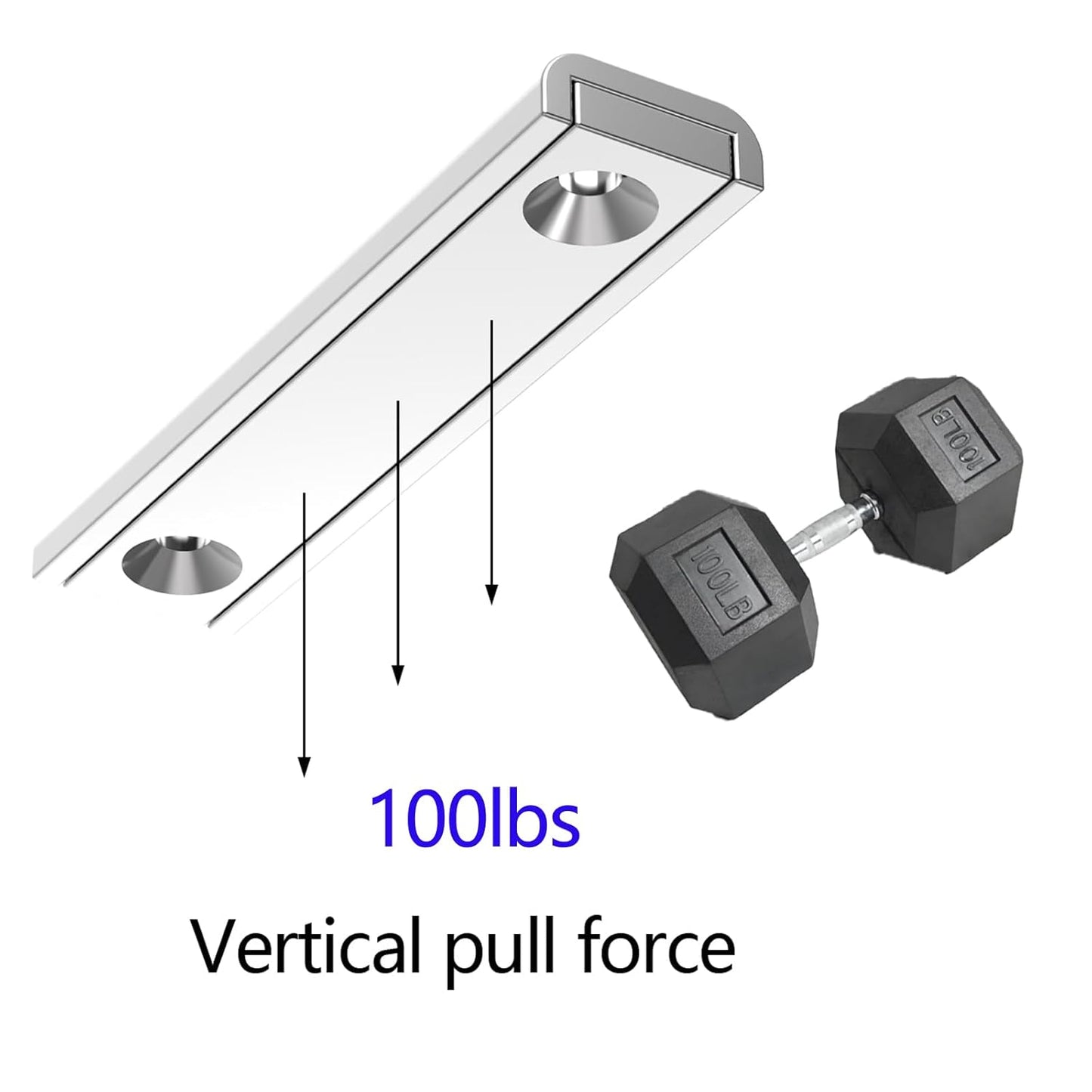 Super Strong Magnetic Tool Holder Channel Magnet - 2.50" Length-10 Pack,Pot Magnets with Matching Screws,Strong Rare Earth Magnets with Countersunk Holes,Magnetic Knife Tools Holder