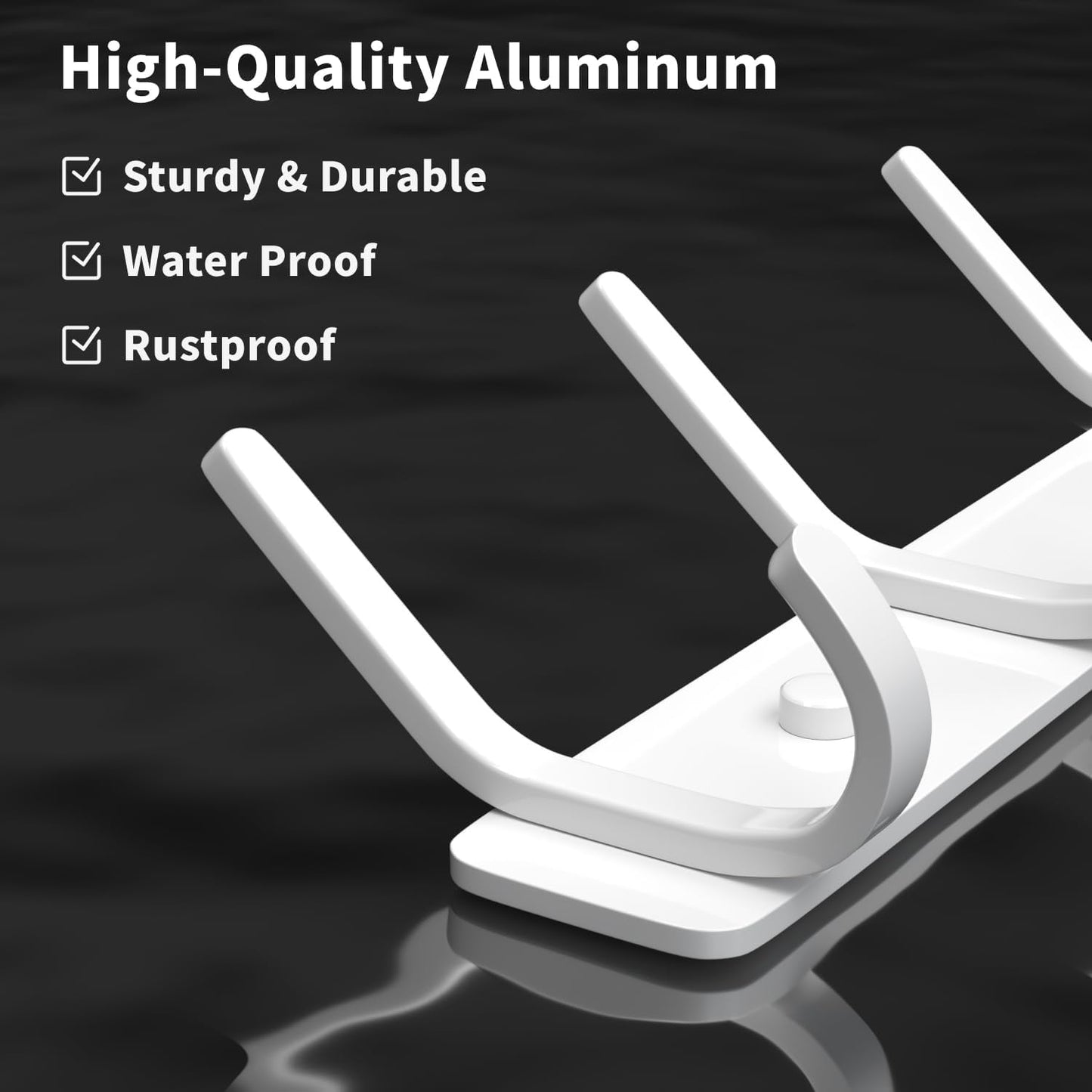 Coat Rack Wall Mount Hooks - 15 Inch Matte White Metal 6-Hook Organizer Wall Mounted, Modern Kids Room, Entryway & Bathroom Hanger for Beach Towels, Coats, Purses, Bags (1 Pack)