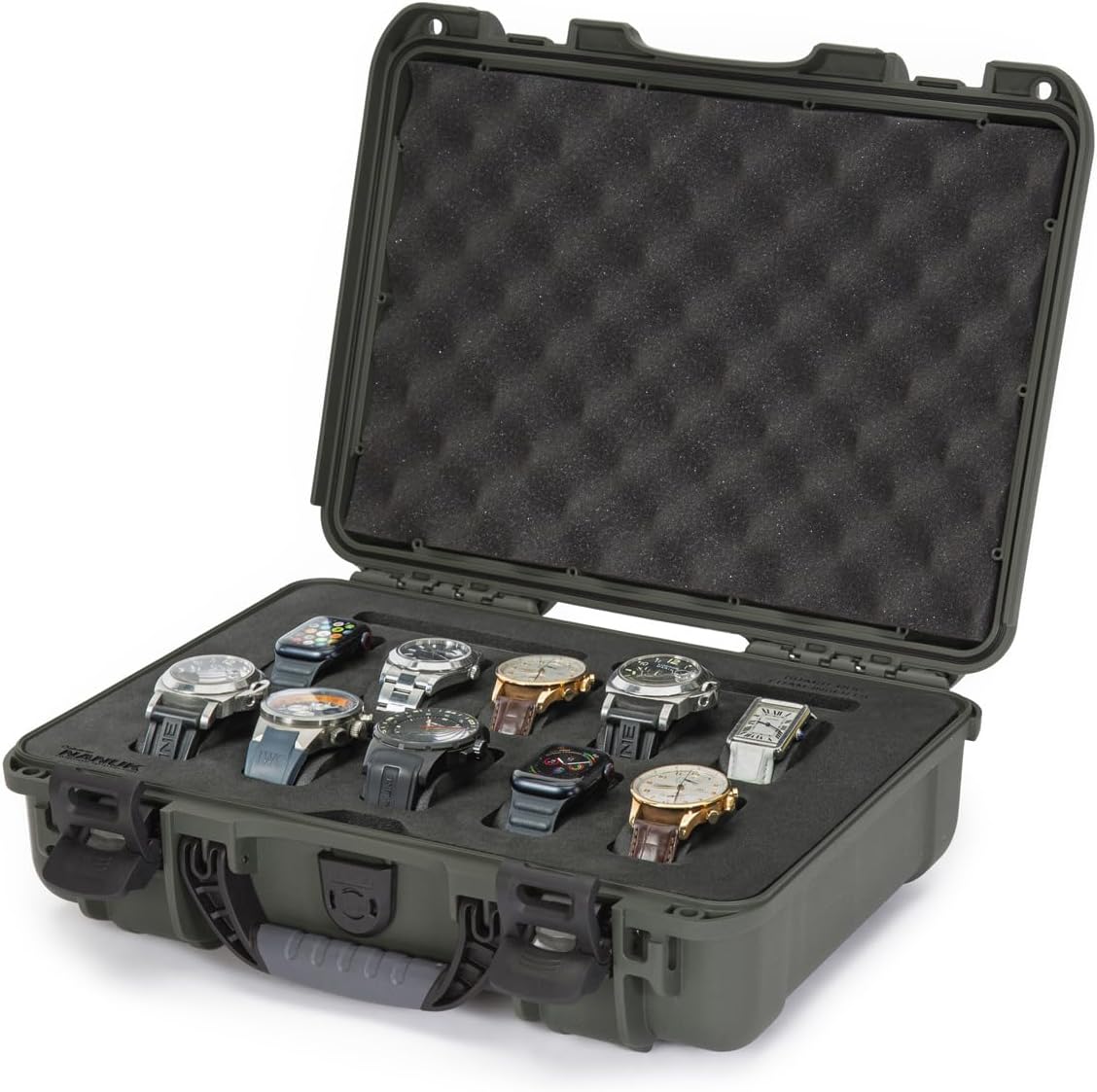 NANUK 910 Waterproof Watch Case with Foam Insert, Olive