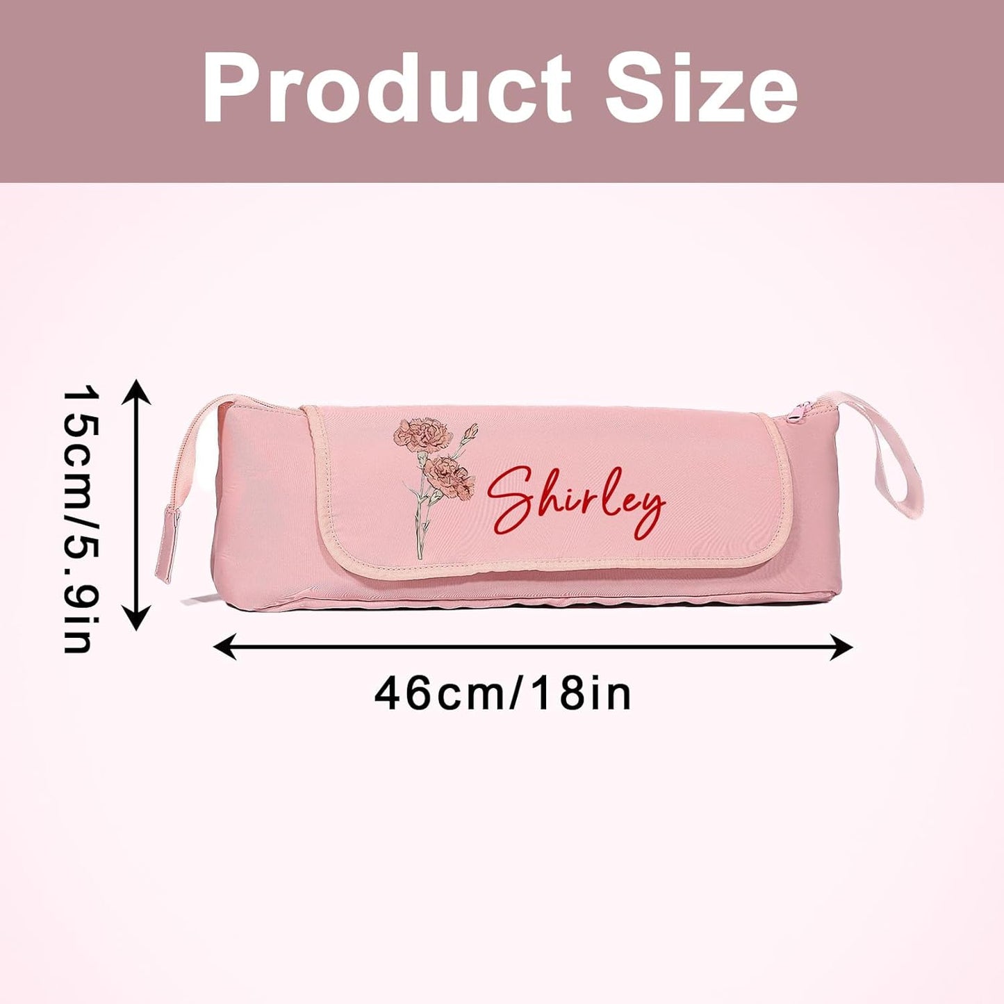 Personalized Hair Tool Bags with Heat Resistant Mat for Curling Iron & Flat Iron, Custom Name & Birth Flower Travel Bag for Hair Tools, curling iron bag for Women & Stylists (Style1)