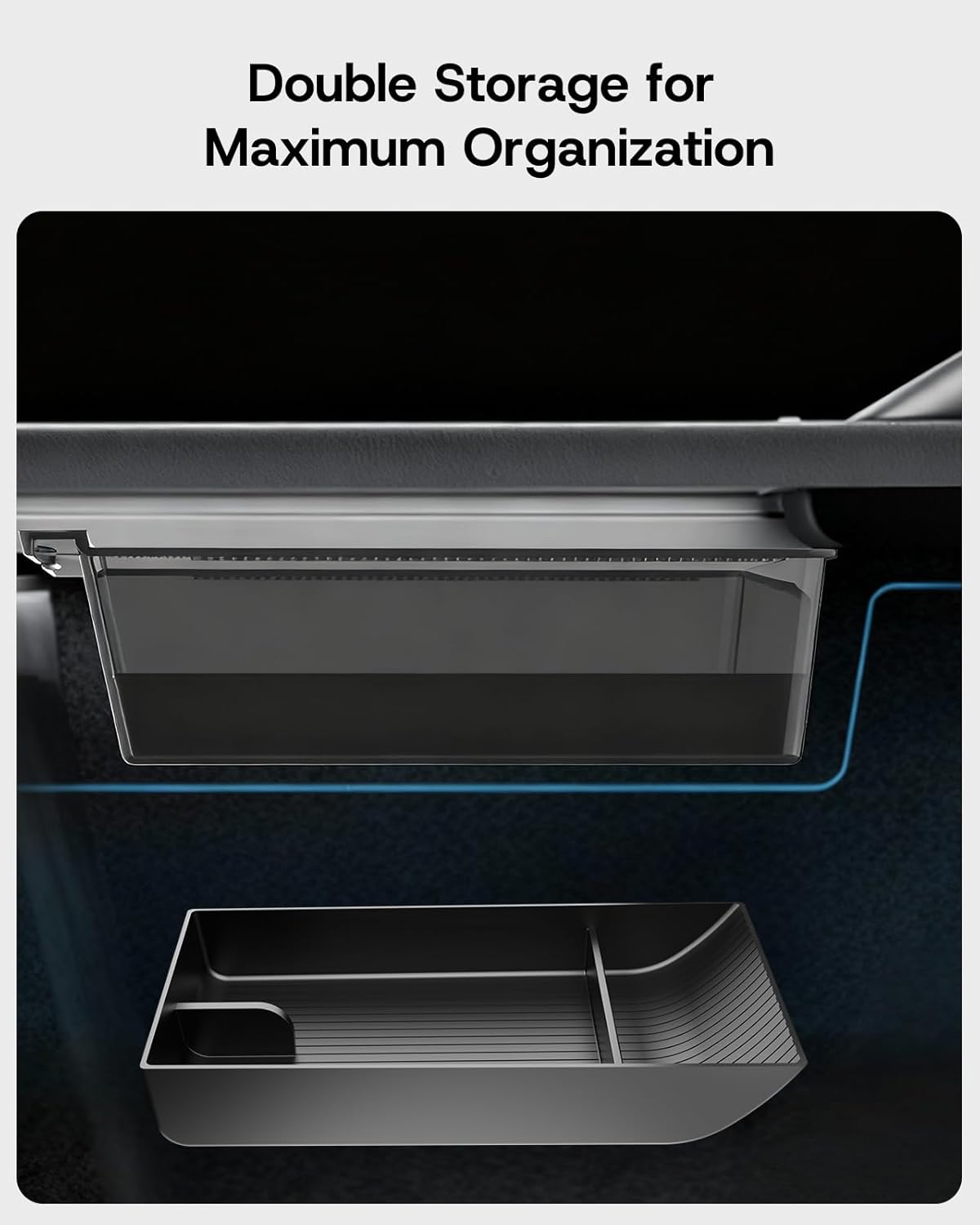 Center Console Organizer Tray for Tesla Model Y Juniper Accessories 2025 2026, [Premium PC + Soft Silicone Liner] Console Organizer & Armrest Storage Box Cup Holder Wireless Charging Mat 8 PCS