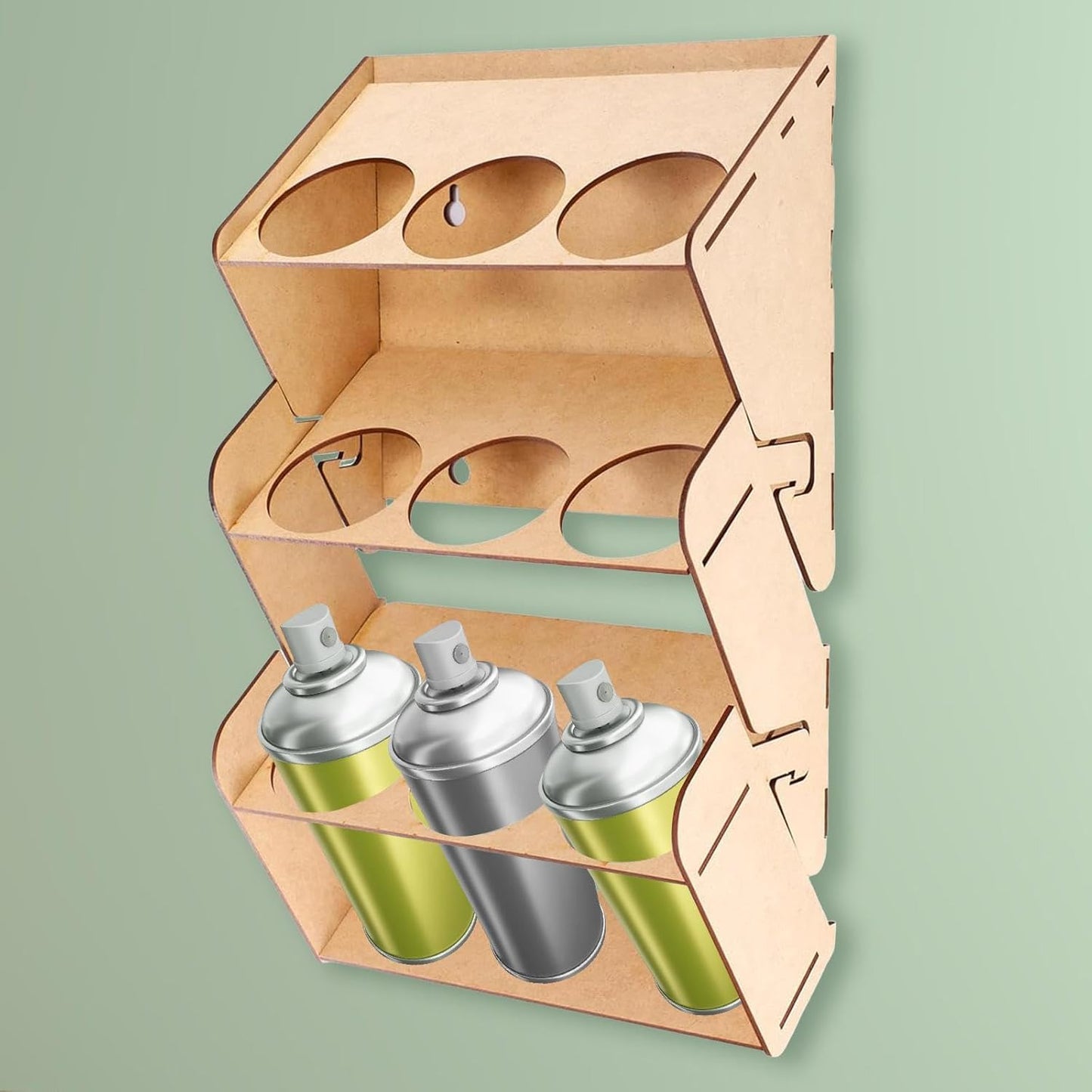 Spray Can Holder Paint Can Organizer with Mounting Accessories Workshop Premium Workspace Wood Garage Spray Bottle Holder