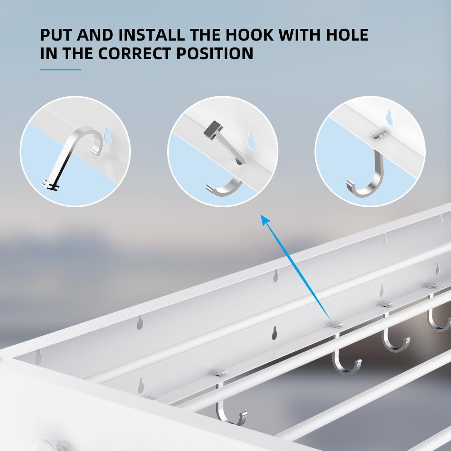 Drying Rack Clothing,Clothes Drying Rack Wall Mounted,Laundry Drying Rack Wall Mount,Foldable,Collapsible,60 lb Capacity 5 Aluminium Poles with 12 Hooks,Space Saving Clothes Drying Rack,White 40"