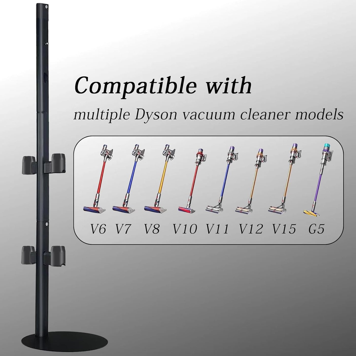 Vacuum Stand Compatible with V7 V8 V9 V10 V11 V15 Gen5(Max.11 Accessories),Metal Storage-Bracket-Holder-Stand-Organizer includes Trigger Lock Easy-Access Storage docking station