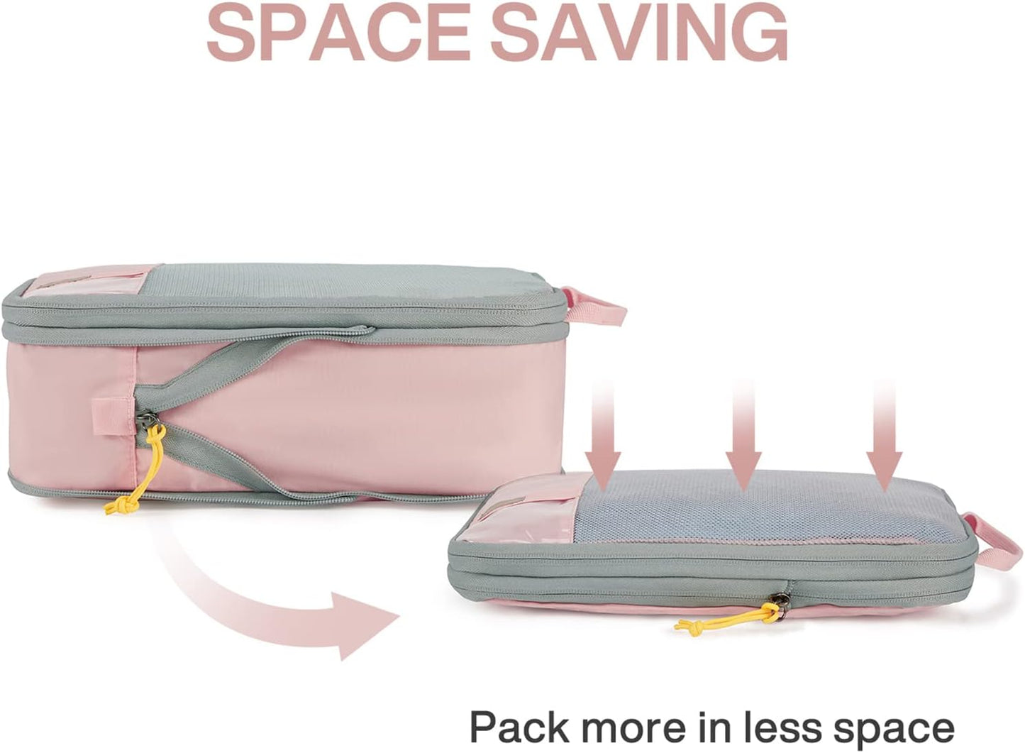 BAGSMART 6 Set /4 Set/2 Set Compression Packing Cubes for Travel, Lightweight Luggage Organizer Bags, Durable Space Saver Bags Travel Essentials