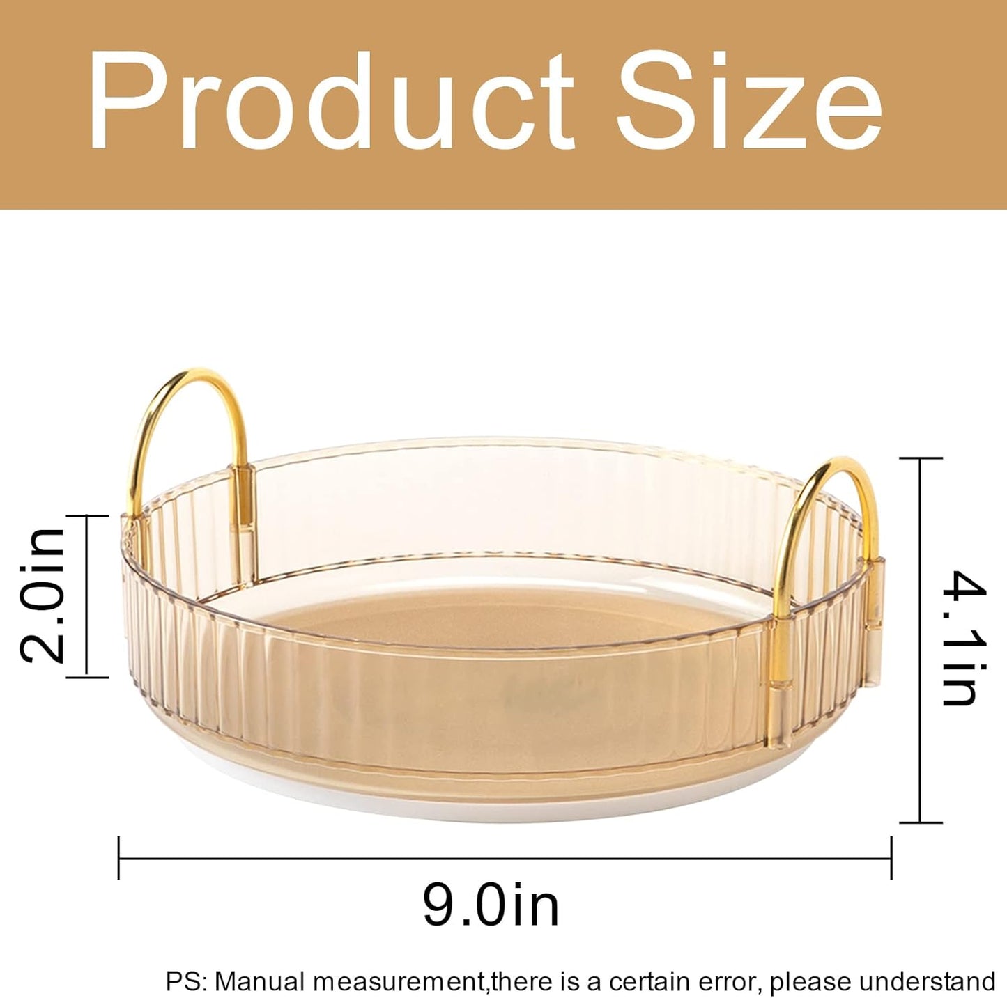 360° Rotating Makeup Organizer, Bathroom Make Up Spinning Holder Rack, Large Capacity Cosmetics Storage Vanity Shelf Countertop, Fits Cosmetics, Perfume, Skincare, Lipsticks(1 Tier, Yellow)