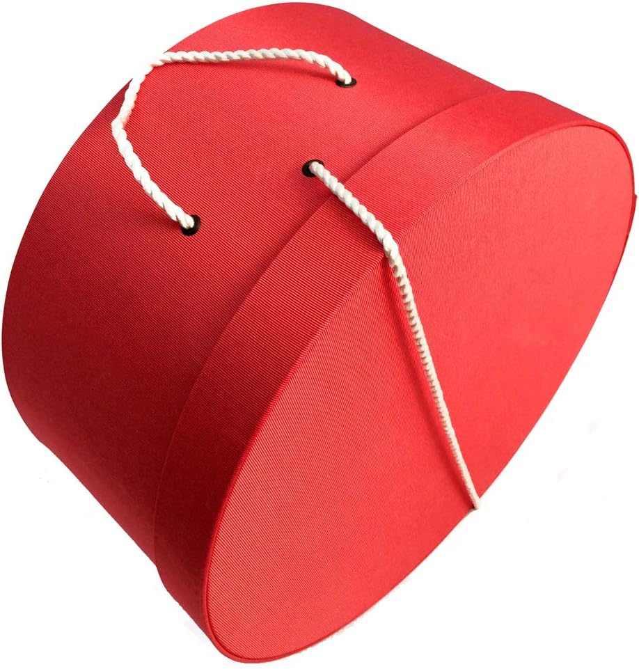 Sarah's Hat Boxes Classic Coral Hat Box – 8.75" x 4.5" (Dia. x Ht.) Handmade in USA – Odorless Non-Toxic Adhesive, Cording Handle – Premium Storage for Hats & Accessories