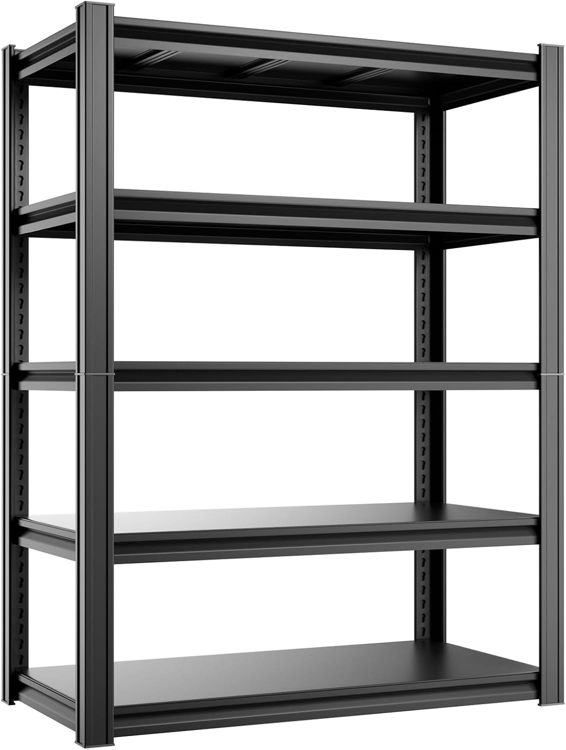 5-Tier Garage Storage Rack 35”D X 17.7”W X 72”H 2500LBS Capacity Industrial Shelving Unit Heavy-Duty Metal Shelf (Black)