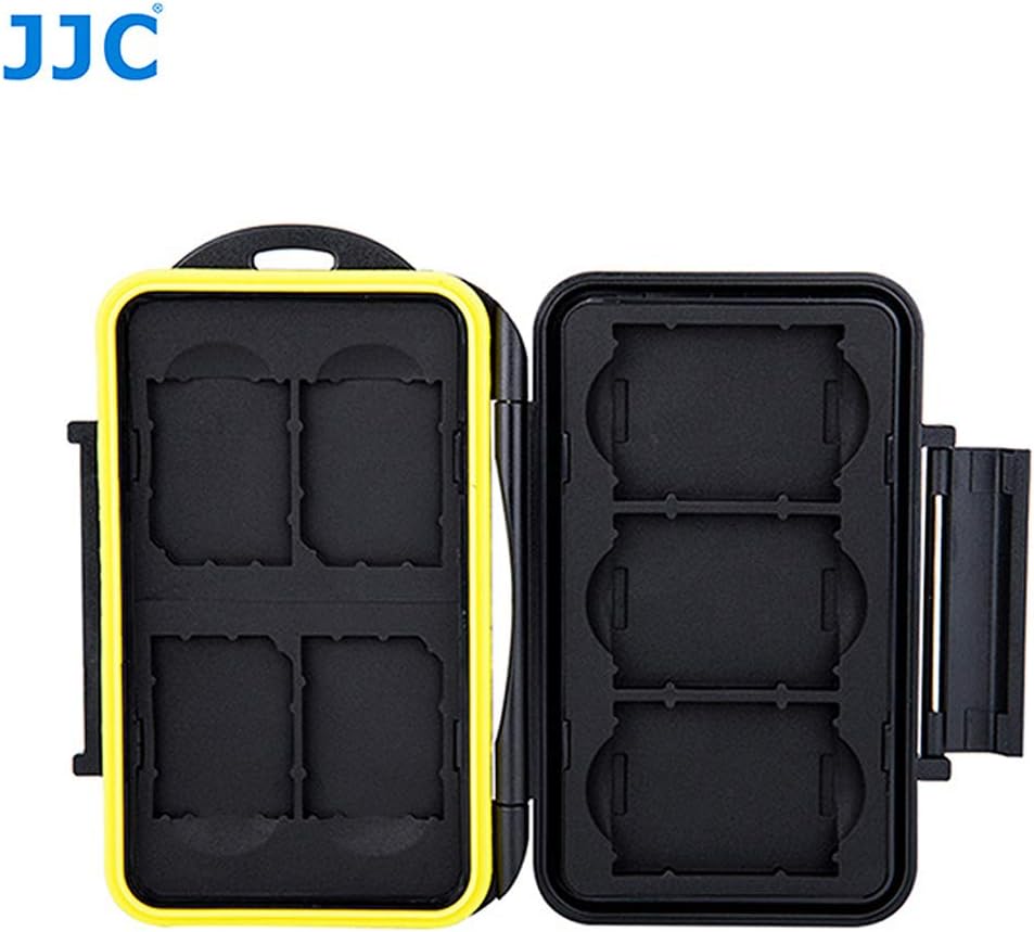 JJC MC-XQDSD7 Ruggard SD Card Case, Shockproof XQD Case, Water-Resistant XQD Case Case, Rubber Sealed Ergonomic Locking Easy Carrying Memory Card Case fits 4 SD Cards 3 XQD Cards