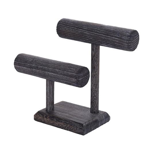 Solid Wood Scrunchie Holder Hair Tie Organizer Stand Vintage Jewelry Display Rack for Women Teen with Headband Storage