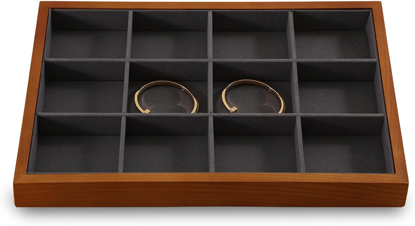 Wood Jewelry Organizer, Grey Jewelry Organizer, Premium Jewelry Tray For Watch, Bangle