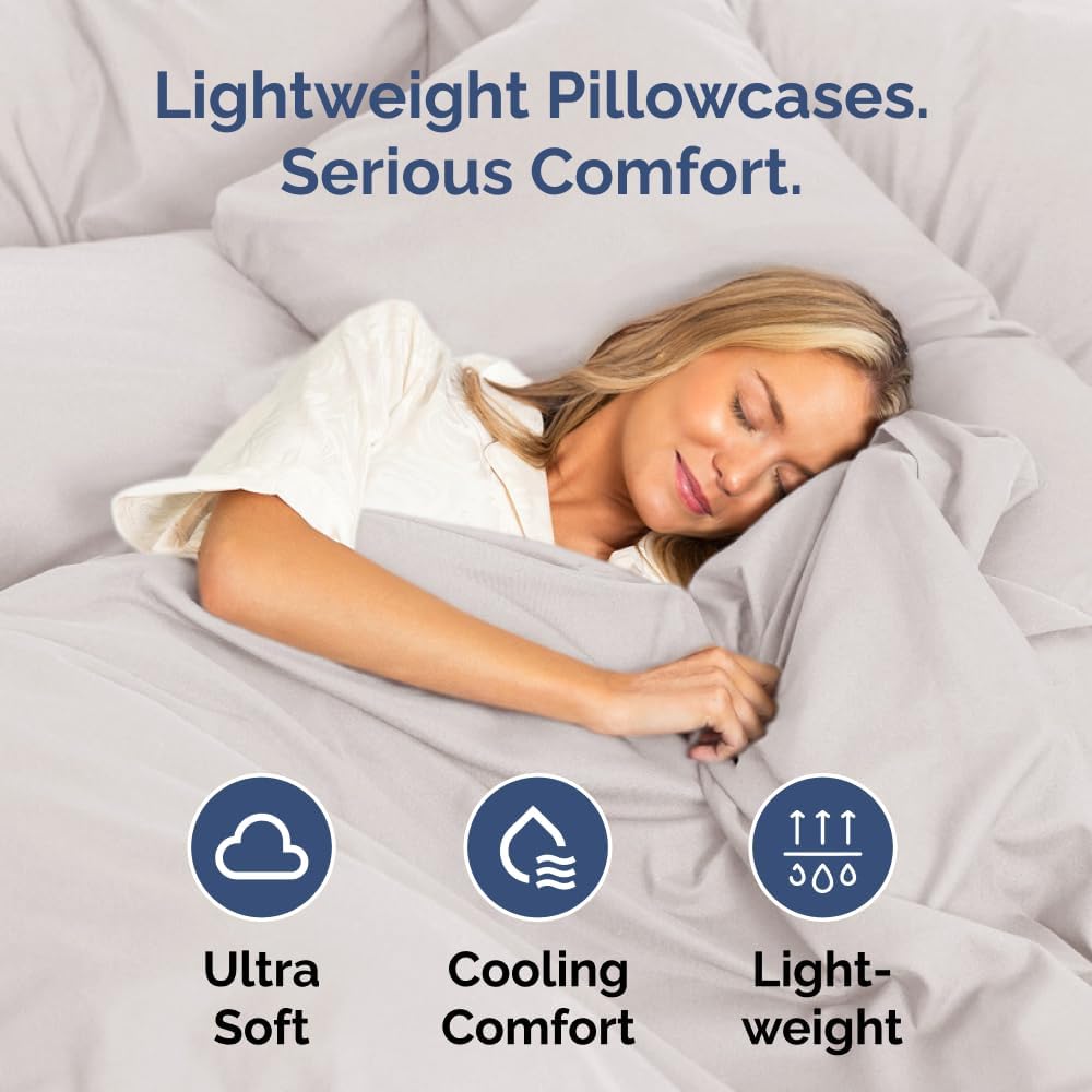 King Pillow Cases - 4 Pack - Super Soft Pillowcase Covers - Envelope Enclosure - Hotel Quality Pillow Protectors - Wrinkle Free, Shrink & Stain Resistant - Machine Washable - 20" x 40" (Light Grey)