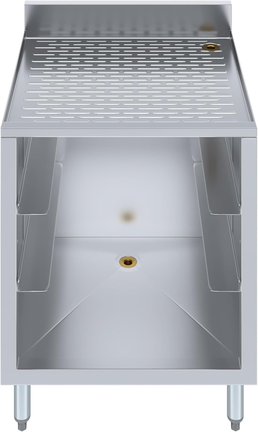 AmGood 22-1/2 in. x 24 in. x 30 in Stainless Steel Glass Rack Storage Cabinet with Rack Slides